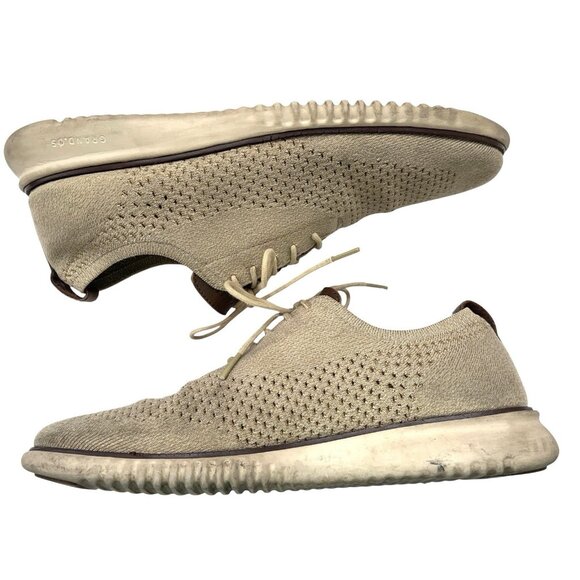 Cole Haan Shoes Mens Size 10 2.ZEROGRAND Wingtip Oxfords Knit C35257 Beige main image 5